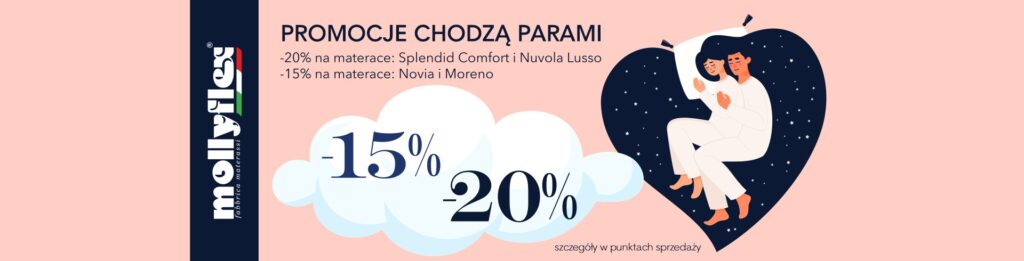promocja mollyflex na materace nuvola lusso, novia, moreno i splendid komfort włoskie materace wysokiej klasy